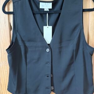 Melloday Black Women's silky vest